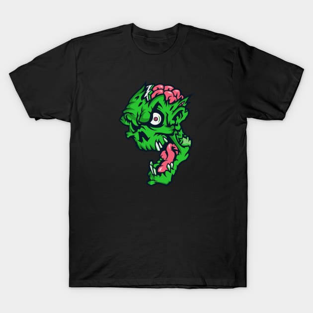 Gnarly Zombie Head T-Shirt by SLAG_Creative